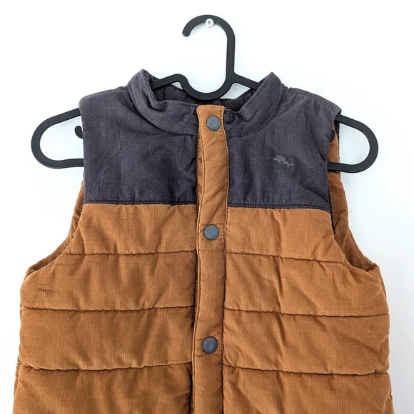 Tommy Bahama Kids Tan / Black Corduroy Puffer Vest ~ Size L 10-12 - Picture 2 of 11